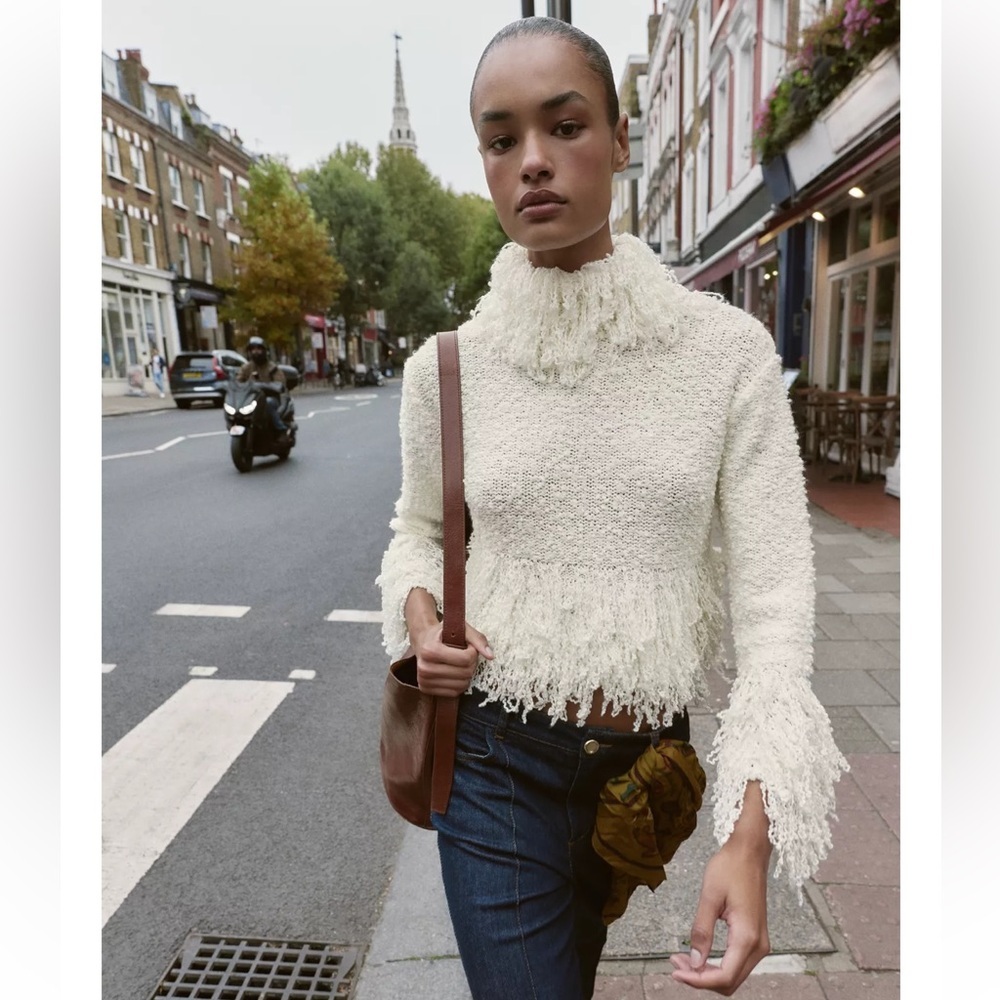 Zara Fringed Knit Jumper